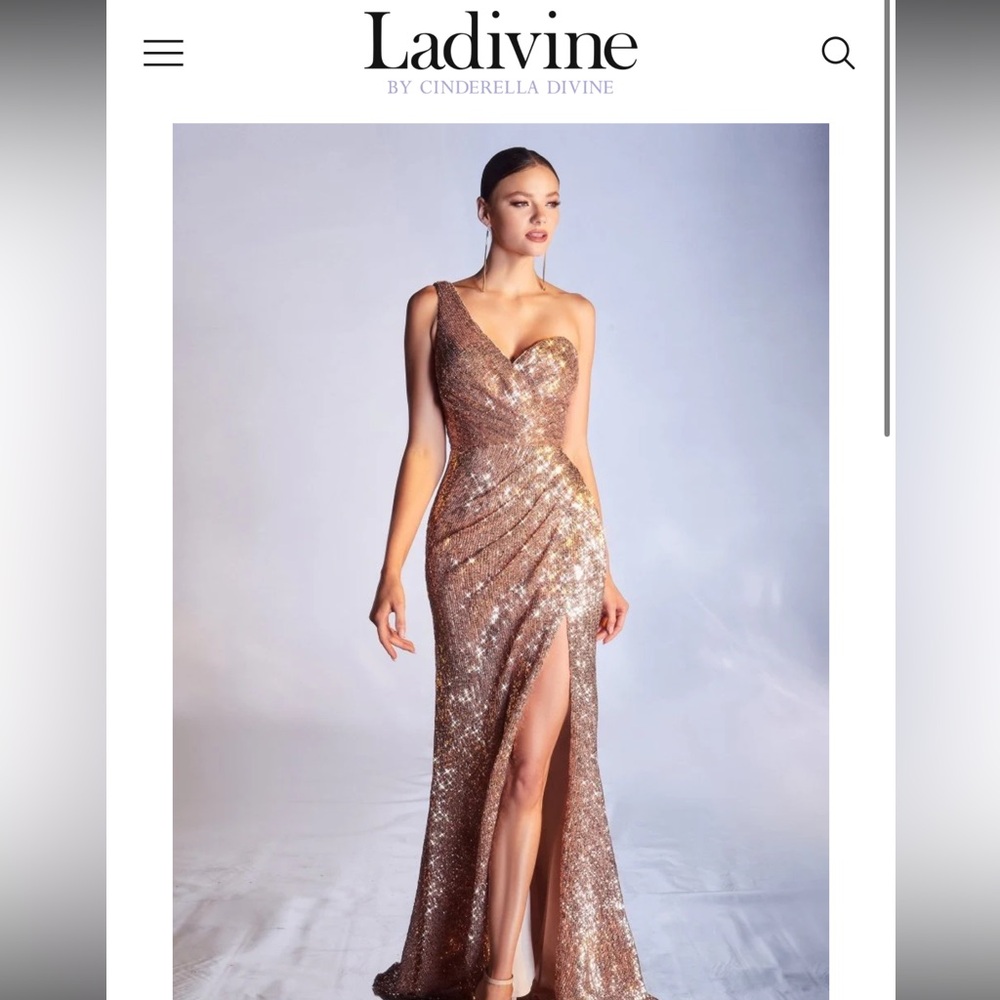 Rose Gold Sequin Prom/Wedding Guest Dress